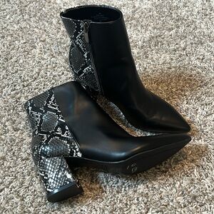 Nine West snakeskin ankle boots